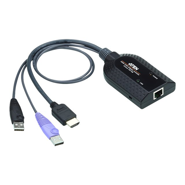 Aten USB HDMI KVM Adapter with Virtual Media CAC rea der Support and Audio De-Embedder