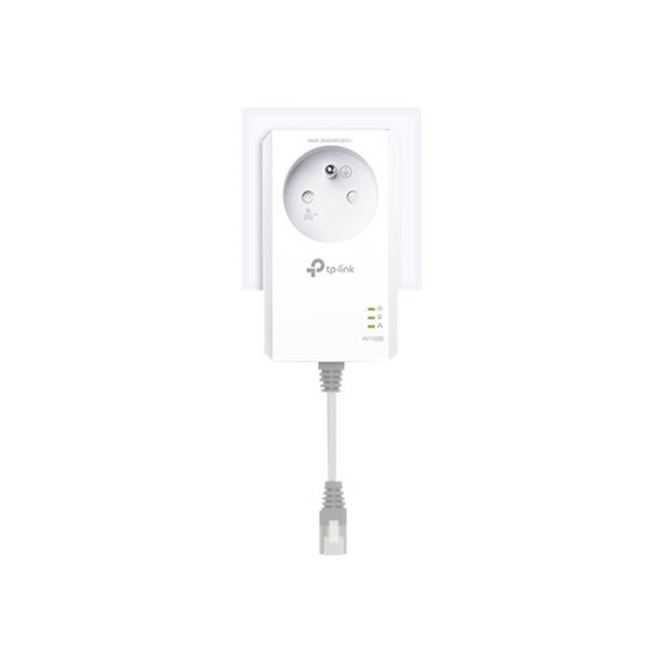 AV1000 Passthrough Powerline KIT . Broadcom  1 Gigabit Port  1000Mbps Powerline HomePlug AV2  New PL