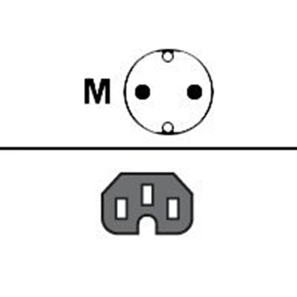 Cable/CEE 7/7 > IEC-C15 8ft Euro