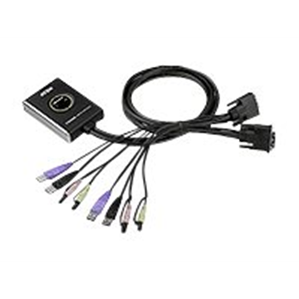Cable KVM 2 Port USB DVI KVM A/V. Auto Switch