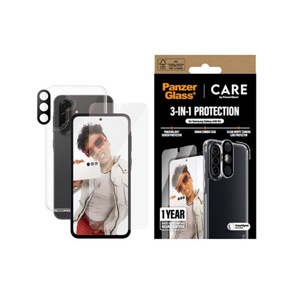 CARE by PanzerGlass - 3-in-1-beschermingspakket - beschermhoes - achterzijde behuizing voor mobiele telefoon