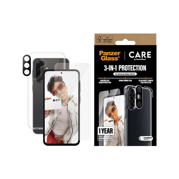 CARE by PanzerGlass - 3-in-1-beschermingspakket - beschermhoes - achterzijde behuizing voor mobiele telefoon