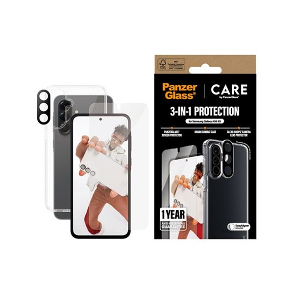 CARE by PanzerGlass - 3-in-1-beschermingspakket - beschermhoes - achterzijde behuizing voor mobiele telefoon