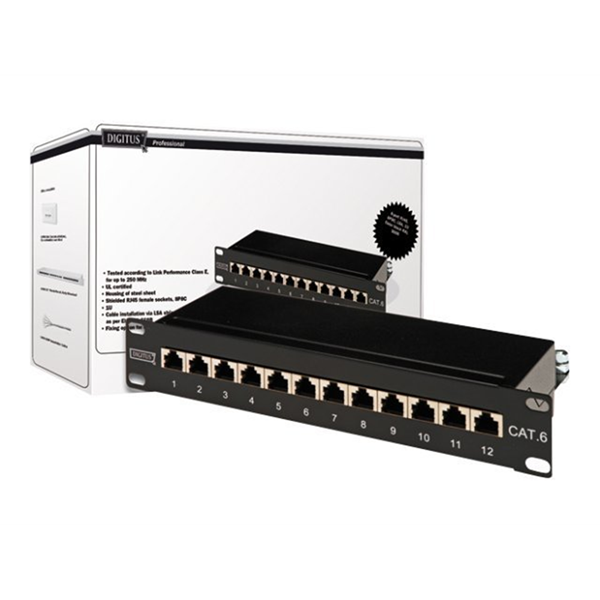 CAT 6 CLASS E PATCH PANEL SHIELDED 12