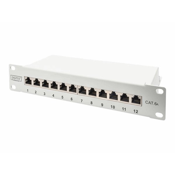CAT 6A Patch Panel shielded 12-Port labe