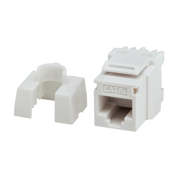 Cat6a 110-Style Punchdown RJ45 KeystoneJack White TAA