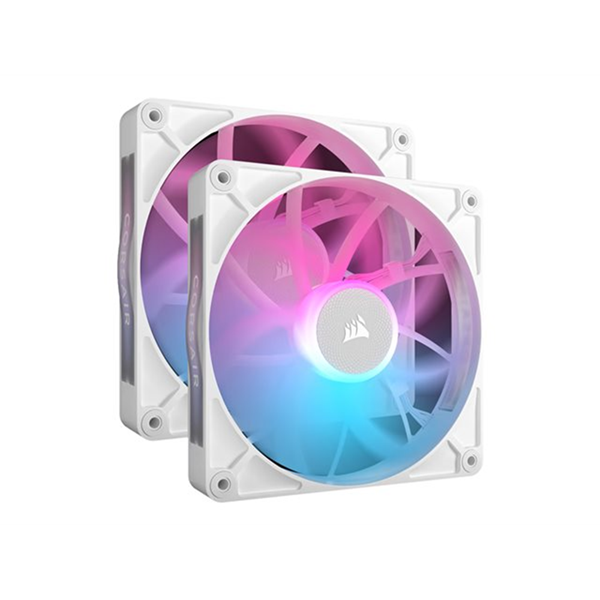 CORSAIR RX RGB Series iCUE LINK RX140 RGB White 140mm RGB Fan Dual Fan Kit CORSAIR RX RGB Series iCUE LINK RX140 RGB White 140mm RGB Fan Dual Fan Kit