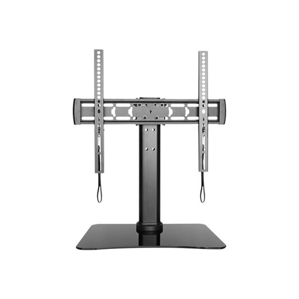 Desk Stand: (32~65) VESA (150x50 ~ 400x400) max 40 kg Swivel: 90 Tilt: -10~5 Height Adjustment 130 mm Aluminum / Glass base