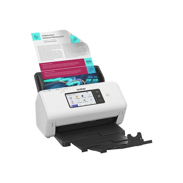 Desktopscanner dubbelzijdig scannen 40 ppm (dubbelzijdig zwart-wit/kleur) 600 x600 dpi 512MB USB host 10.9 cm LCD touchscreen 80 vel ADF