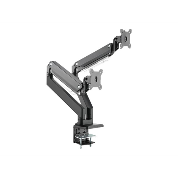 DIGITUS bevestigingskit - voor 2 LCD-displays / gebogen LCD-display - gasveer - matzwart
