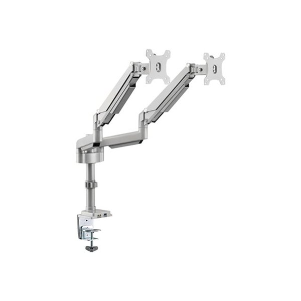 Dual-Display Flex-Arm Mount for 13 to 34 Monitors Clamp or Grommet USB Audio Ports