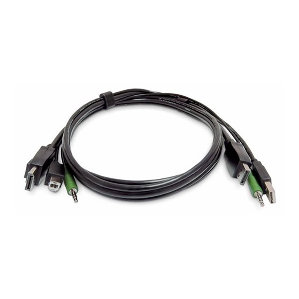 Dual-DP KVM Cable USB 2.0 3.5mm TAA