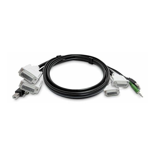 Dual-DVI KVM Cable USB 2.0 3.5mm TAA