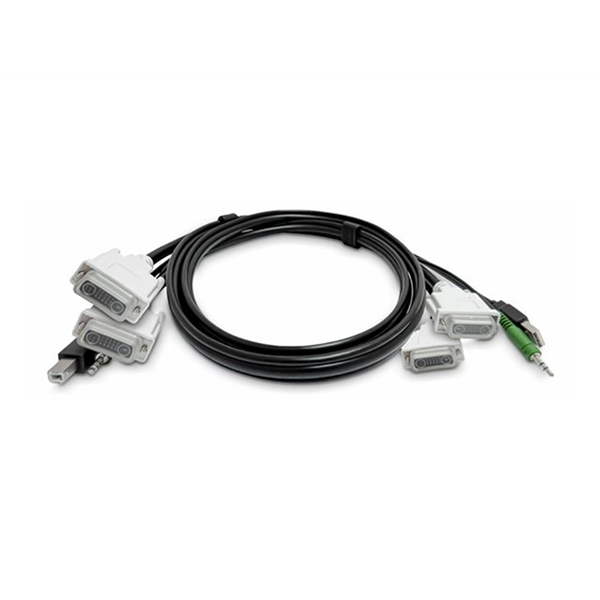 Dual-DVI KVM Cable USB 2.0 3.5mm TAA