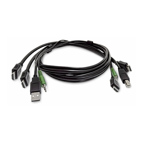 Dual-HDMI KVM Cable USB 2.0 3.5mm TAA