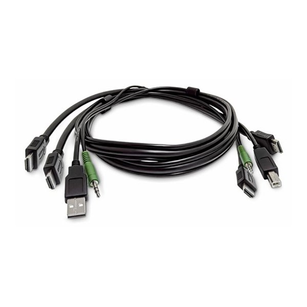Dual-HDMI KVM Cable USB 2.0 3.5mm TAA