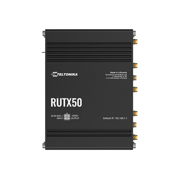 Dual-SIM multi-network router offering 5G mobile communication for high-speed and data-heavy applications. With 5x Gigabit Ethernet ports and dual-band Wi-Fi.