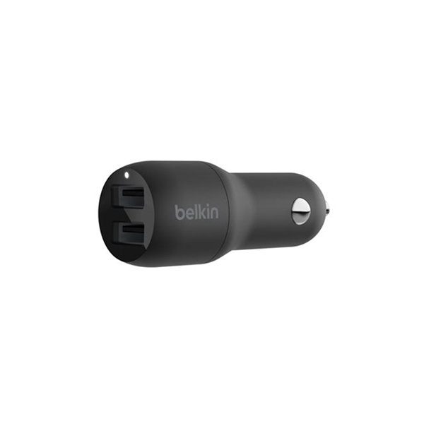 DUAL USB-A CAR CHARGER 12W X2 BLK