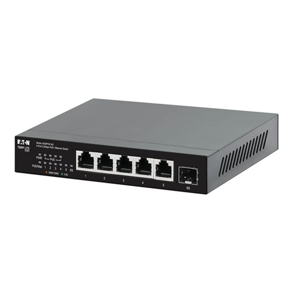 Eaton Tripp Lite series Desktop Gigabit Ethernet Unmanaged Switch PoE+ Pass-Through 5-Port 2.5 Gbps 70W Metal Eaton Tripp Lite series Desktop Gigabit Ethernet Unmanaged Switch PoE+ Pass-Through 5-Port 2.5 Gbps 70W Metal