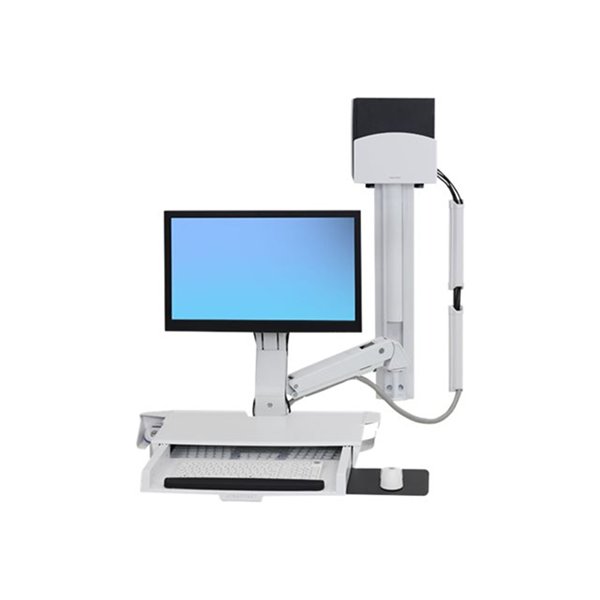 Ergotron StyleView bevestigingskit - voor lcd-scherm / toetsenbord / muis / streepjescodelezer / CPU - kleine CPU-houder - wit