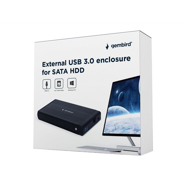 Externe HDD behuizing 3.5i SATA USB3.0 zwart