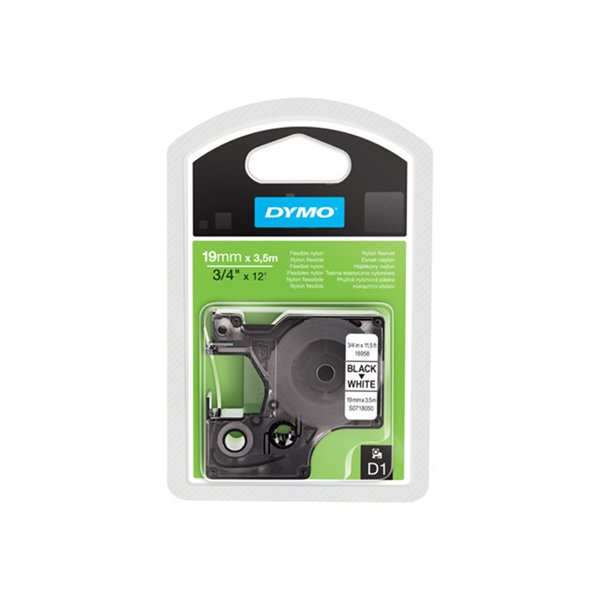 FLEXIBELE TAPE ZWART/WIT - 19MM