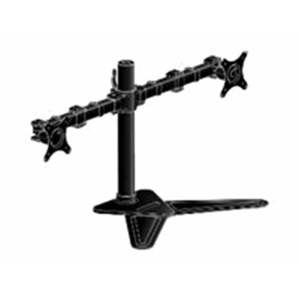 Flexible desk stand for dual monitor. Monitor size 10i~30i. VESA 75x75 or 100x100mm. <=10kg