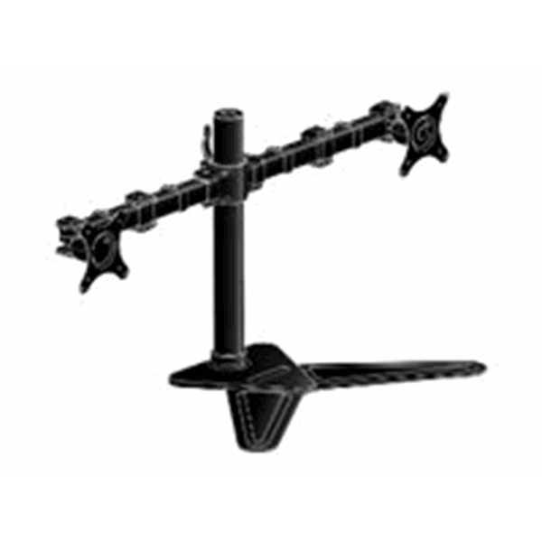Flexible desk stand for dual monitor. Monitor size 10i~30i. VESA 75x75 or 100x100mm. <=10kg
