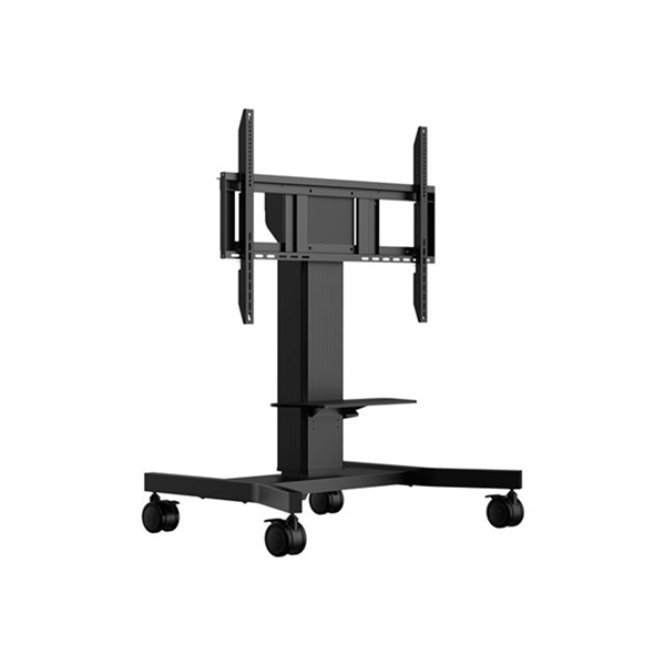 Floor lift on wheels for (touch-) flat screens with table