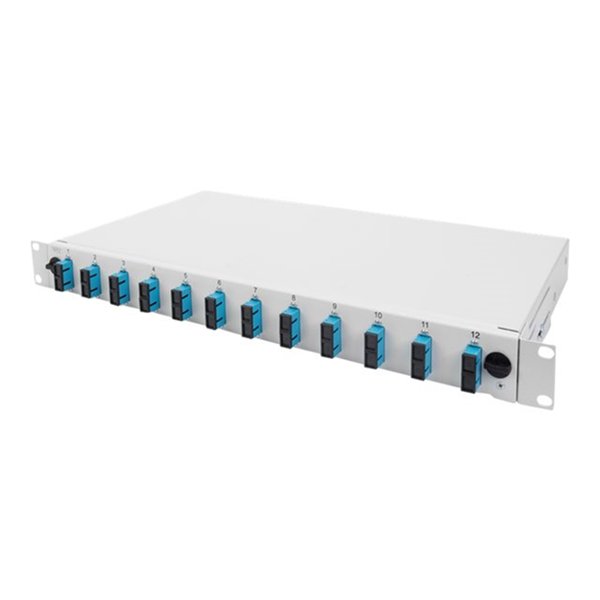 FO splice box, 1U, quick lock, empty wit