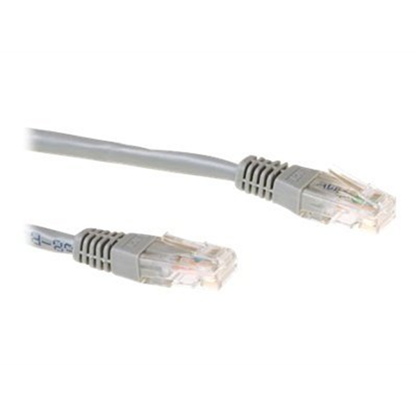 Grijze 0.5 meter U/UTP CAT6A patchkabelsnagless met RJ45 connectoren - PolyBag
