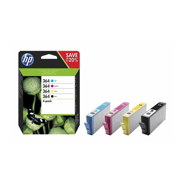 HP 364 Ink Cart CMYK Combo 4-Pack Blistr