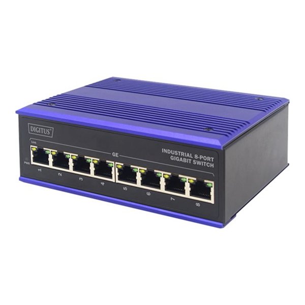 Industrial 8-Port Gigabit Switch DIN rai