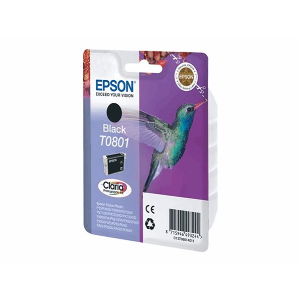 Ink Cartridge T0801 Black Blister W/ RF+