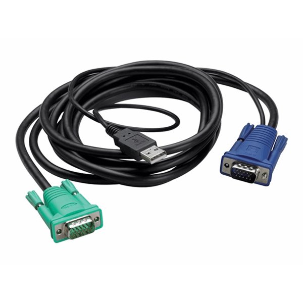Integrated LCD KVM USB cable/12ft - 3m