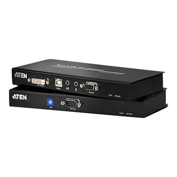 KVM Extender DVI KVM Extender Single Link 60Meter. 1920 x 1080 . RS232 . Speaker & Mic.