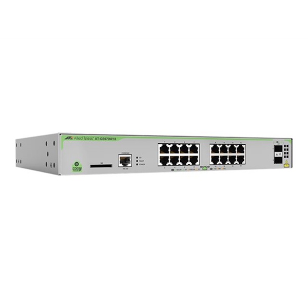 L3 switch with 16 x 10/100/1000T ports and  2 x 100/1000X SFP ports