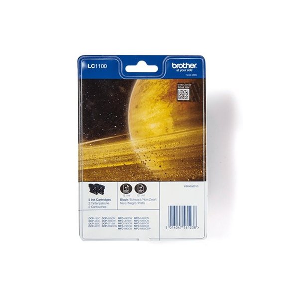 LC1100BKBP2 Black Ink Cartridge Twin Pac