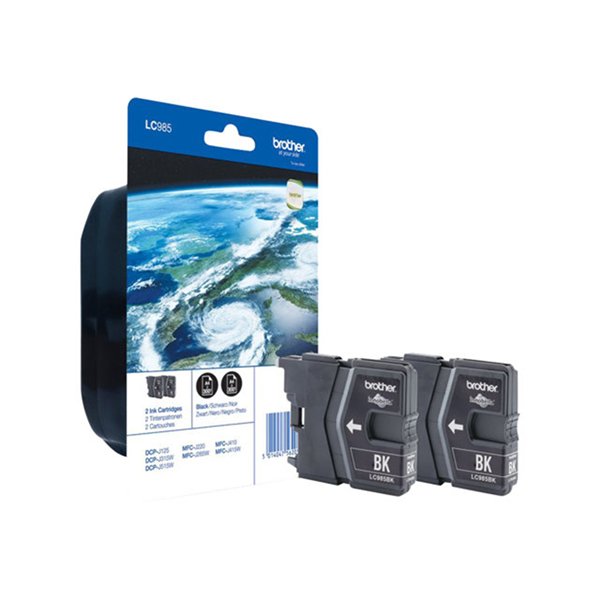 LC985BKBP2 Black Ink Cartridge Twin