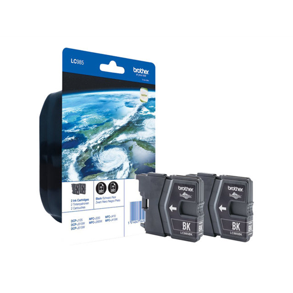 LC985BKBP2 Black Ink Cartridge Twin LC985BKBP2 Black Ink Cartridge Twin