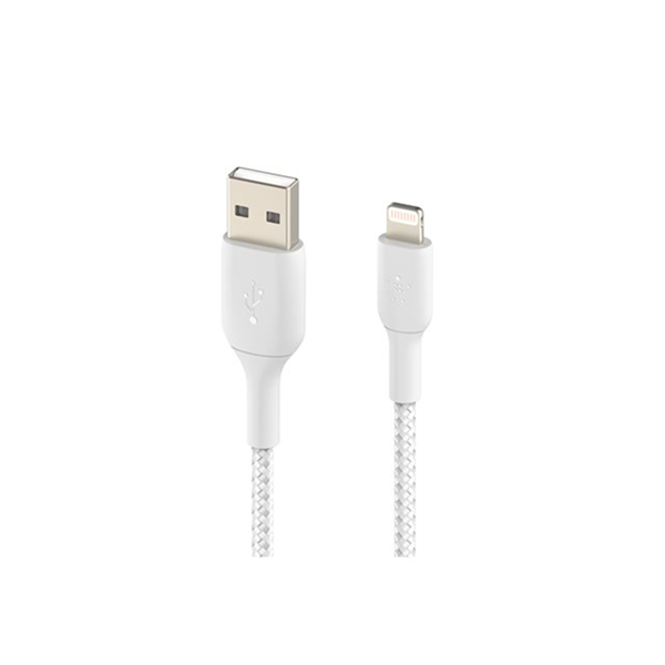 Lightning to USB-A Cable Braided 1M Whit Lightning to USB-A Cable Braided 1M Whit
