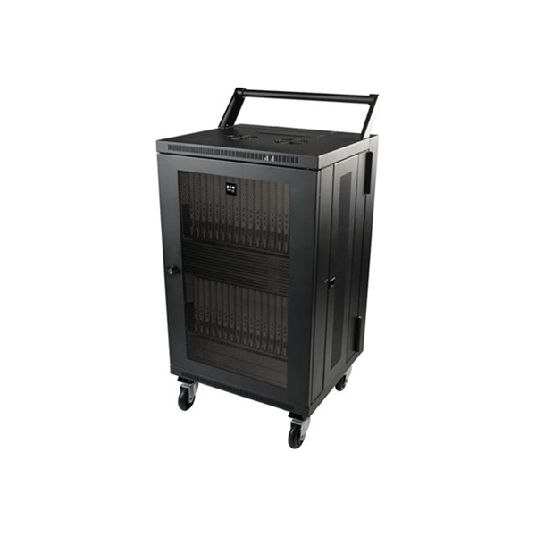 Mobile Cart Conversion Kit with Handle Casters and Power Cord Manager for Tablet Chromebook Charging Stations