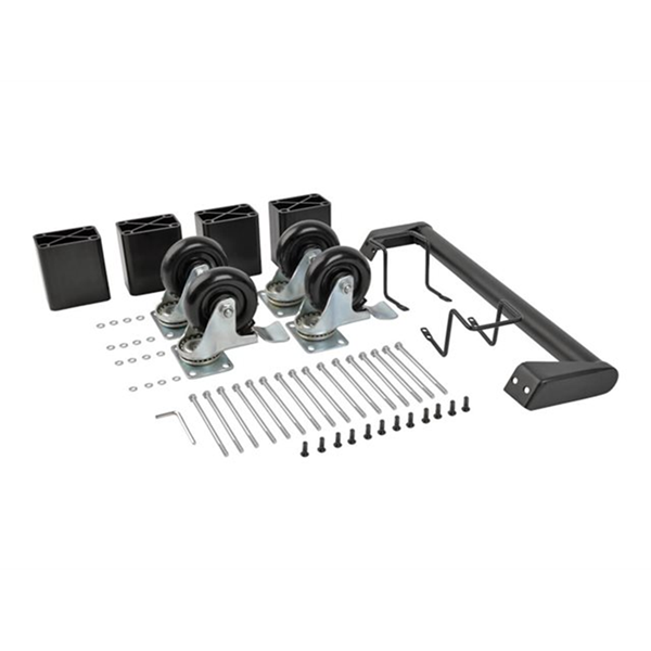 Mobile Cart Conversion Kit with Handle Casters and Power Cord Manager for 16-Device AC and USB Charging Stations