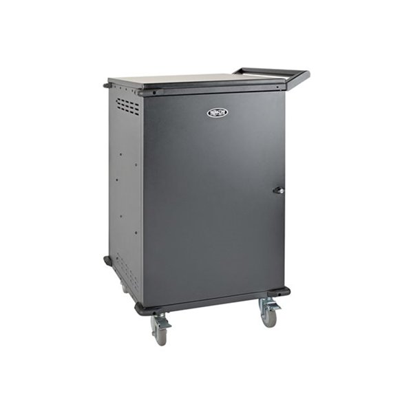 Multi-Device Charging Cart 36 AC Outlets Chromebooks and Laptops 230V Schuko Black
