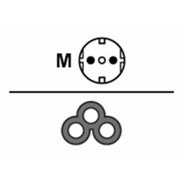 Netsnoer CEE 7/7 male (haaks) - C5 zwart 1 m - PolyBag