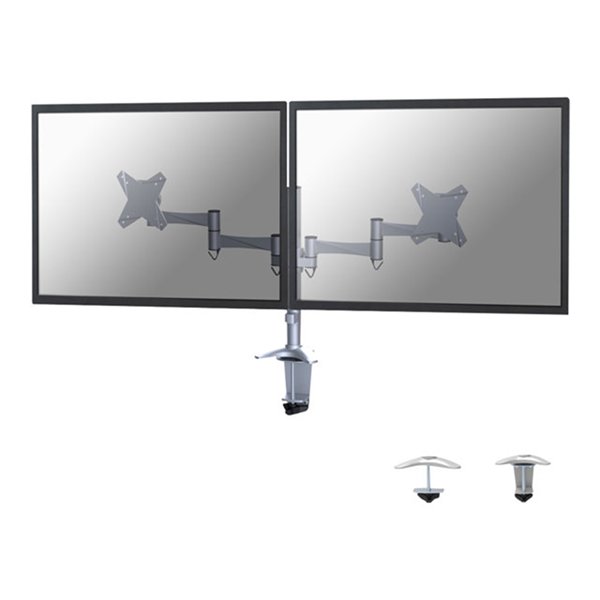 NewStar Flatscreen Bureausteun Silver (klem)2x