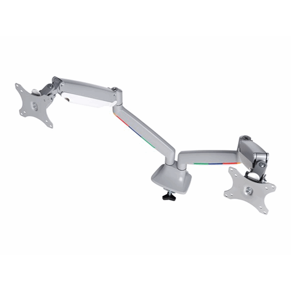 One-touch Height Adjust dual monitor arm