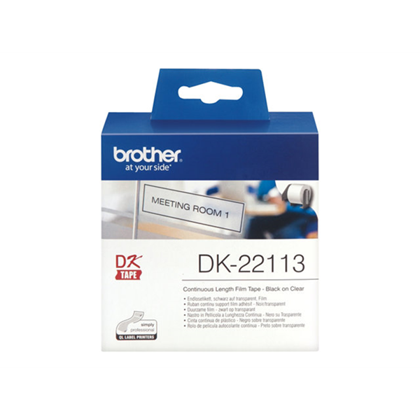 P-Touch DK-22113 transparant continue length film 62mm x 15.24m P-Touch DK-22113 transparant continue length film 62mm x 15.24m