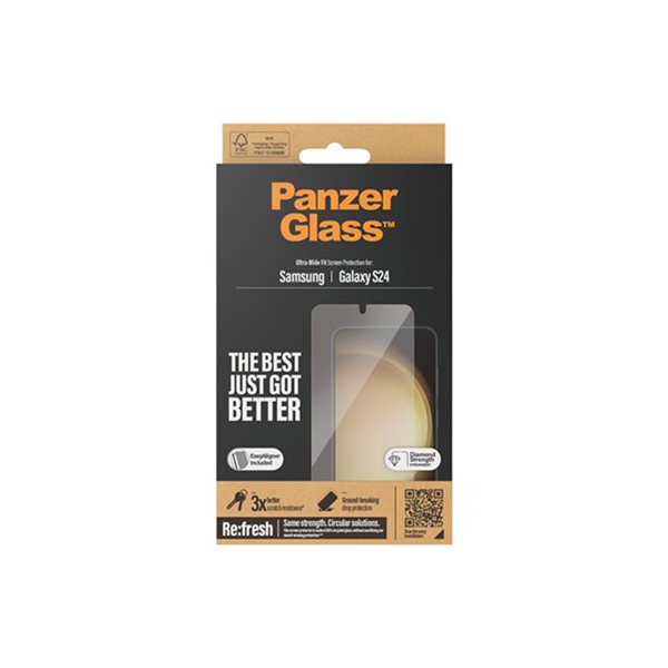 PanzerGlass - schermbeschermer voor mobiele telefoon - ultrabrede pasvorm met EasyAligner