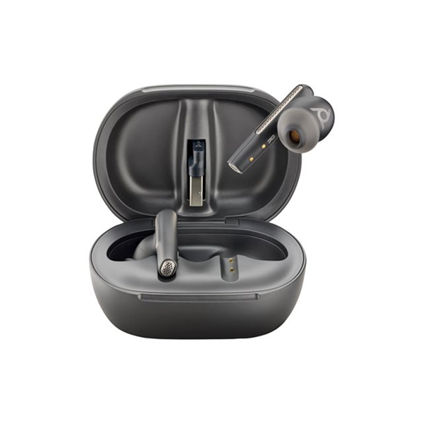 Poly Voyager Free 60+ UC Carbon Black Earbuds +BT700 USB-A Adapter+Touchscreen Charge Case